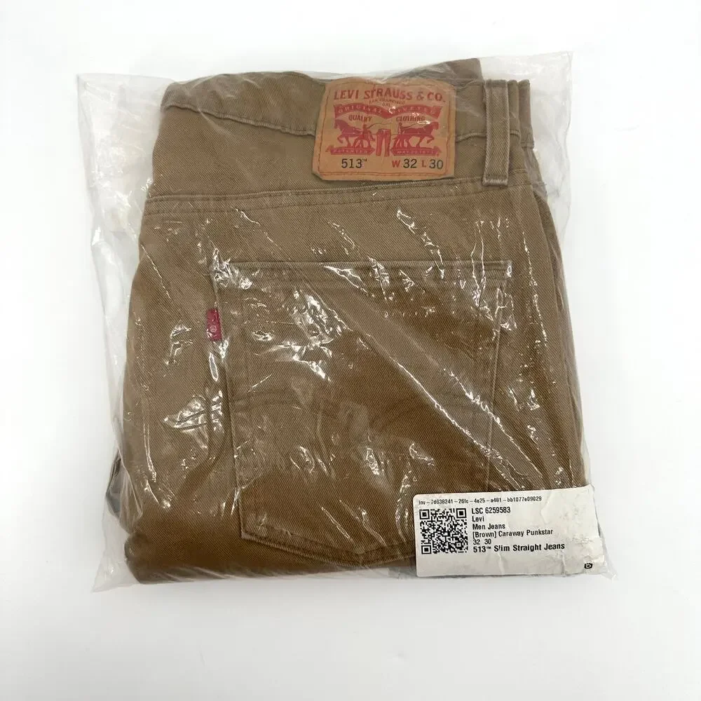 Levi's 513 Slim Straight Jeans Brown Caraway Punkstar Size 32x30
